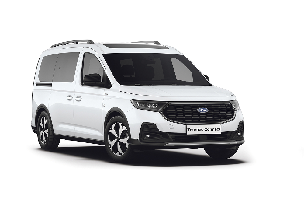 Ford Tourneo Connect in Weiß. Dreiviertelansicht.