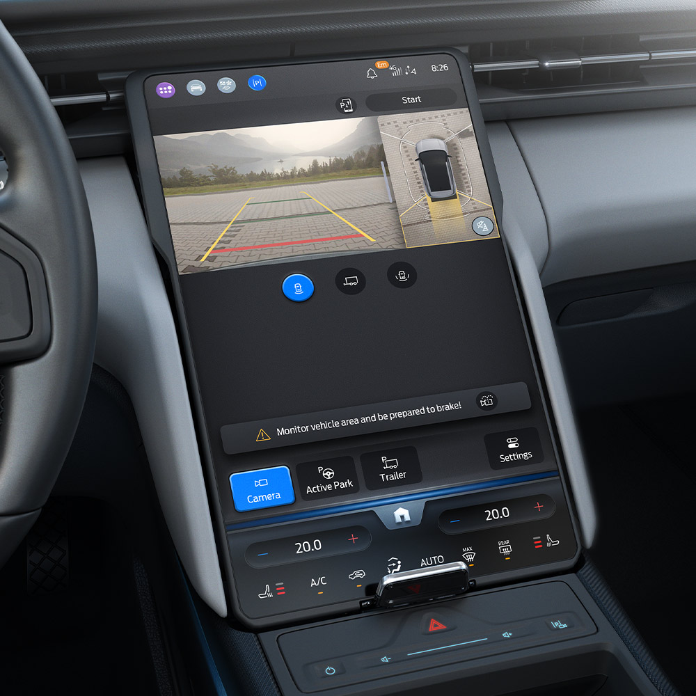 Ford Explorer Innenraum. Detailansicht der 360-Grad-Kamera.