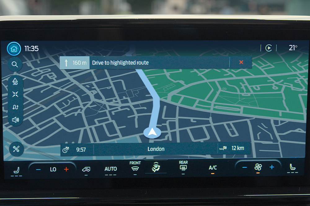Ansicht auf einen Bildschirm, Visualisierung der Navigation.