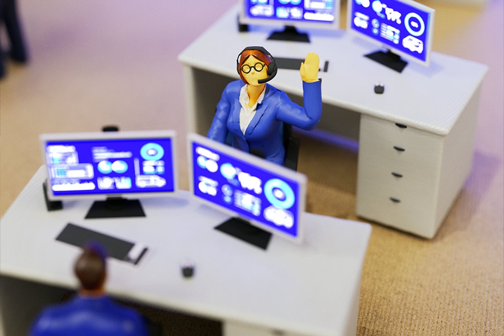 Grafik eines FORDLiive Centers für Flottenfahrzeugdaten und -management.