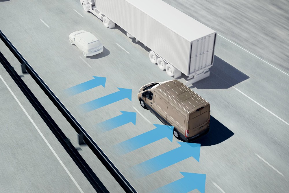 Ford Transit, Illustration Seitenwind-Assistent